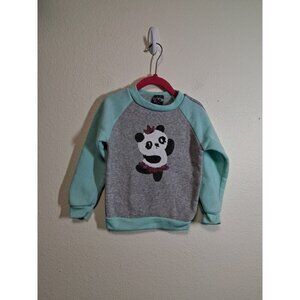 Real Love Sweatshirt Dancing Panda Sequins Casual Toddler Girls Size 4T